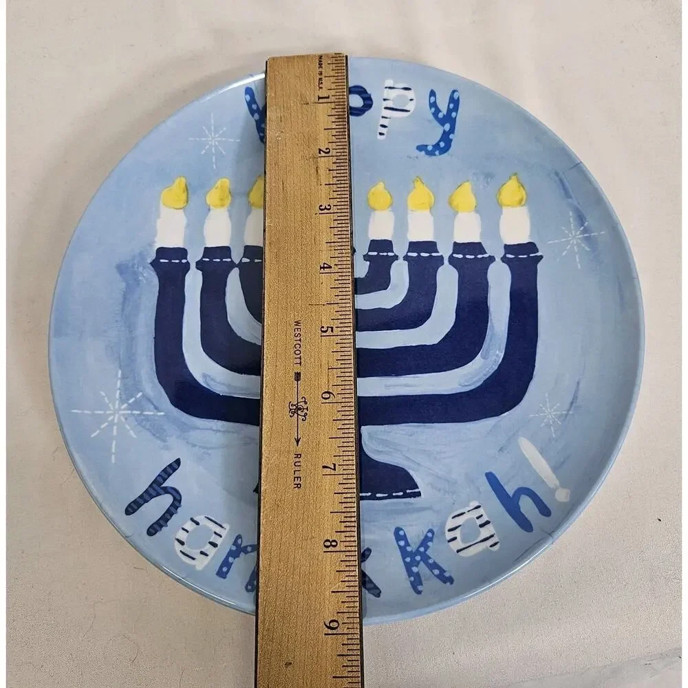 Set Of 3 Pottery Barn Kids Hanukkah Dreidel Menorah Melamine 9